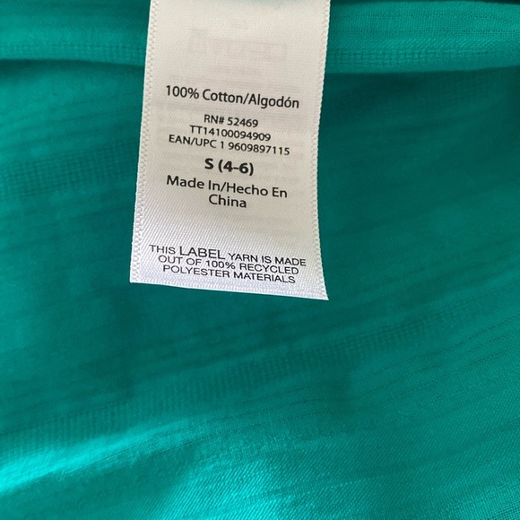 Green Cotton Long Sleeve Tiered Dress - Picture 2 of 7